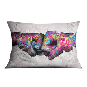 Fist Bump Cushion Cushion 48 x 33cm Clock Canvas
