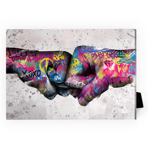 Fist Bump Desktop Canvas Desktop Canvas 13 x 18cm Clock Canvas
