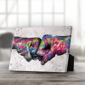 Fist Bump Desktop Canvas Desktop Canvas 20 x 25cm Clock Canvas