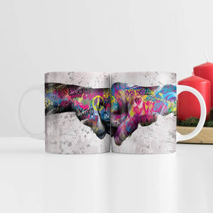 Fist Bump Mug Mug White Clock Canvas
