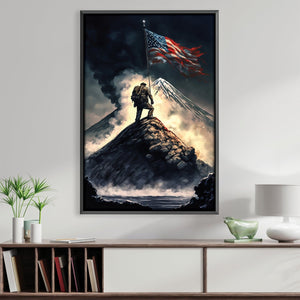 Flag in the Wind Canvas Art Clock Canvas