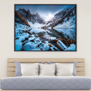 Flakes of Gold Canvas Art Clock Canvas