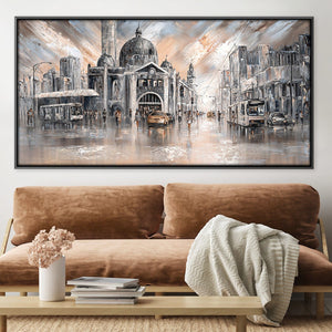 Flinders Station, Radiance Canvas Art 50 x 25cm / Unframed Canvas Print Clock Canvas