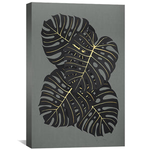 Floral and Gold 1 Canvas Art Clock Canvas