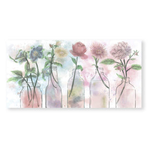 Floral Bottles Canvas Art Clock Canvas
