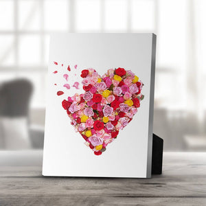 Flower Hearts Desktop Canvas Desktop Canvas Clock Canvas