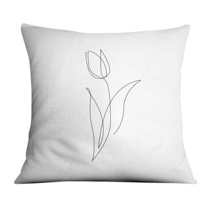 Flower Lines A Cushion Cushion 45 x 45cm Clock Canvas