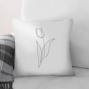 Flower Lines A Cushion Cushion 45 x 45cm Clock Canvas