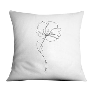 Flower Lines B Cushion Cushion 45 x 45cm Clock Canvas