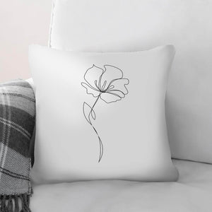 Flower Lines B Cushion Cushion 45 x 45cm Clock Canvas
