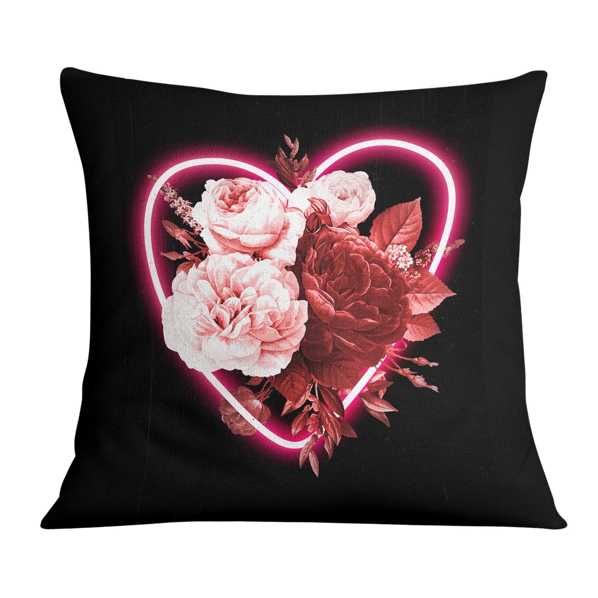 Flower Neon Cushion Cushion 45 x 45cm Clock Canvas