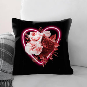 Flower Neon Cushion Cushion 45 x 45cm Clock Canvas