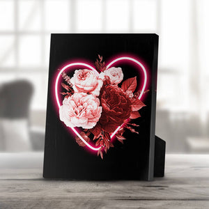 Flower Neon Desktop Canvas Desktop Canvas Clock Canvas