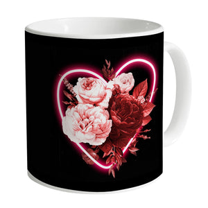 Flower Neon Mug Mug White Clock Canvas