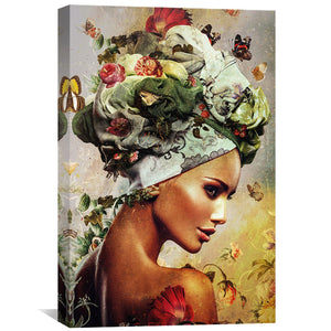 Flower Woman 6 Canvas Art Clock Canvas