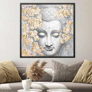 Flowers and Faith Oil Painting Oil 30 x 30cm / Oil Painting Clock Canvas