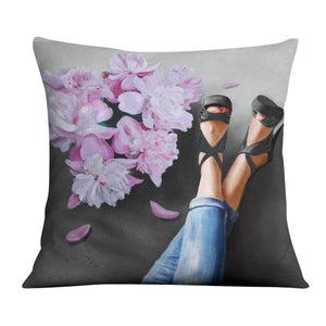 Flowers and Heels Cushion Cushion Cushion Square Clock Canvas