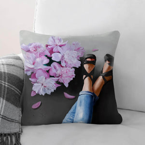 Flowers and Heels Cushion Cushion Cushion Square Clock Canvas