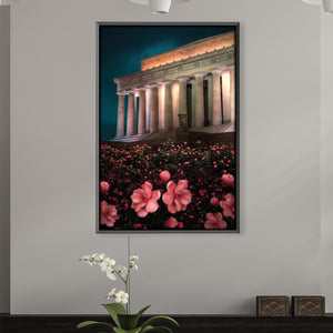 Flowers at the Monument Canvas Art Clock Canvas