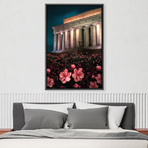 Flowers at the Monument Canvas Art Clock Canvas