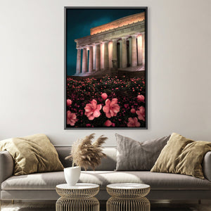 Flowers at the Monument Canvas Art Clock Canvas