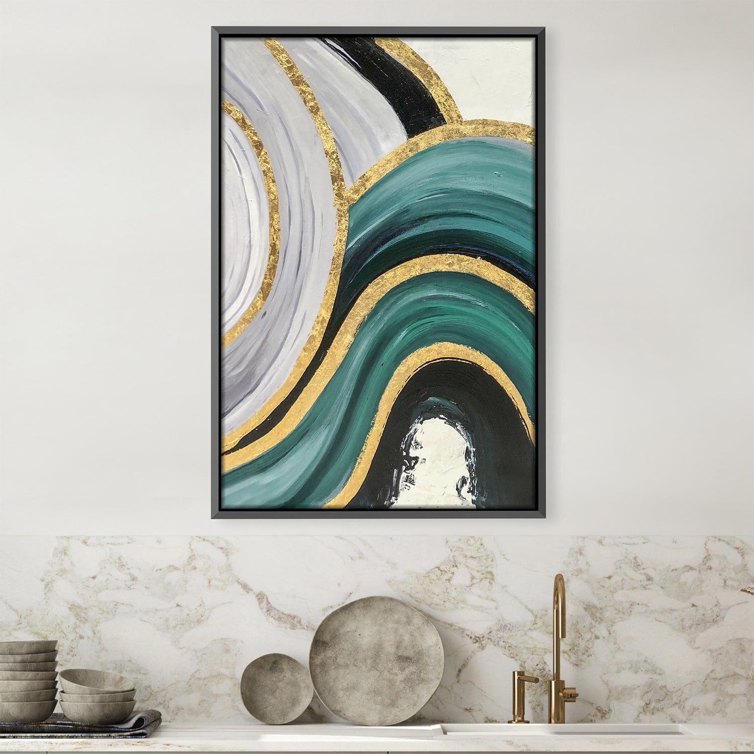Flowing Hills of Gold 2 Oil Painting Oil 30 x 45cm / Oil Painting Clock Canvas