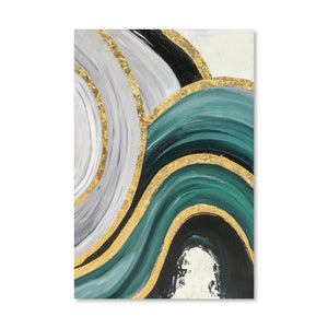 Flowing Hills of Gold 2 Oil Painting Oil Clock Canvas