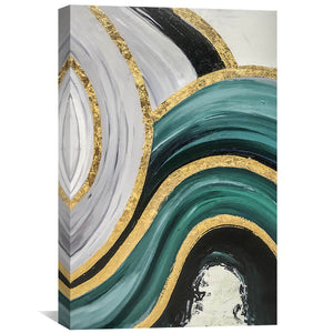 Flowing Hills of Gold Oil Painting Oil Clock Canvas