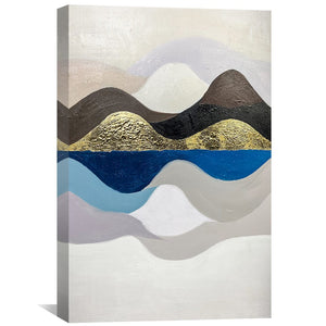 Flows and Hills Oil Painting Oil Clock Canvas