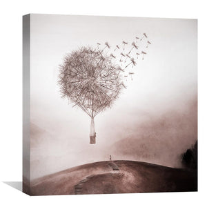 Flying Dandelion Canvas Art 30 x 30cm / Unframed Canvas Print Clock Canvas