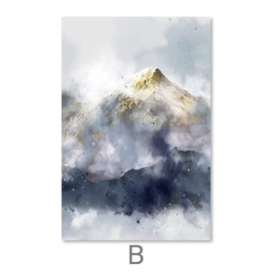 Foggy Mountain Canvas Art B / 30 x 45cm / Unframed Canvas Print Clock Canvas