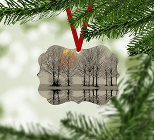 Forest Dawn Ornament Christmas Ornament Victorian 10.8 x 8cm Clock Canvas