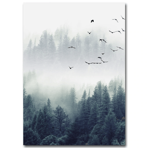 Forest Landscape Canvas Art B / 40 x 60cm / Unframed Canvas Print Clock Canvas