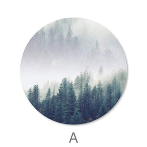 Forest Landscape- Circle Canvas Art A / 40 x 40cm / Standard Gallery Wrap Clock Canvas