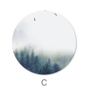Forest Landscape- Circle Canvas Art C / 40 x 40cm / Standard Gallery Wrap Clock Canvas