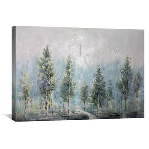 Forest Painted Oil Painting Oil Clock Canvas