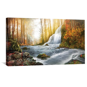Forest River Canvas Art 50 x 25cm / Unframed Canvas Print Clock Canvas
