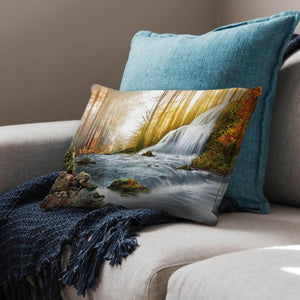 Forest River Cushion Cushion Cushion Landscape Clock Canvas
