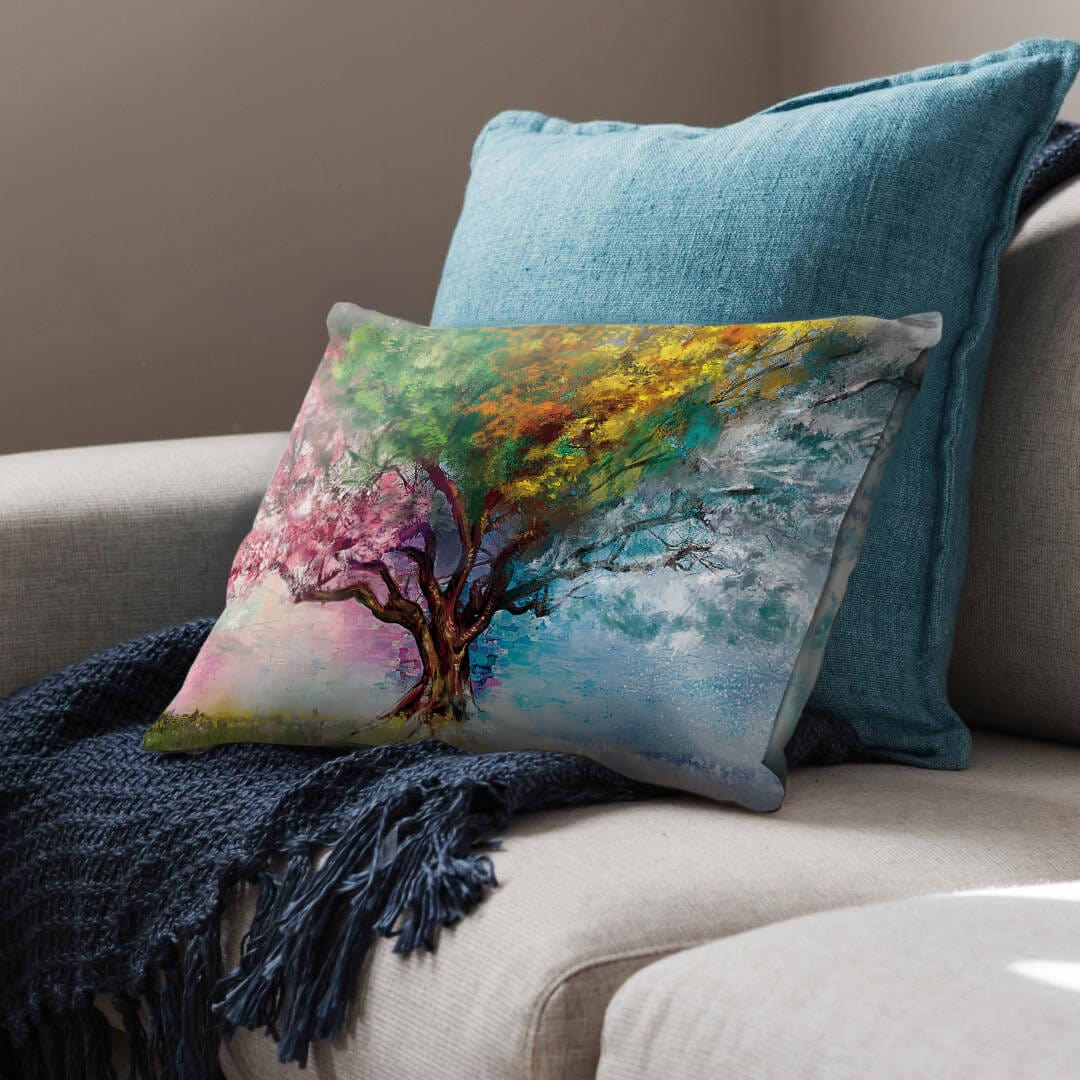 Four Seasons Cushion Cushion Cushion Landscape Clock Canvas