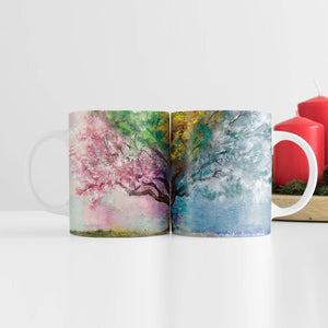 Four Seasons Mug Mug White Clock Canvas