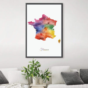 France Rainbow Canvas Art Clock Canvas