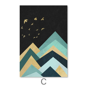 Full Moon and Mountains Canvas Art C / 30 x 45cm / Unframed Canvas Print Clock Canvas