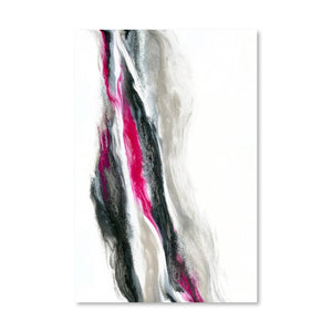 Fuschia And Silver Wave Canvas Art Clock Canvas