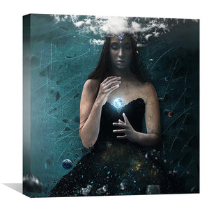 Galaxy Portrait Canvas Art 30 x 30cm / Unframed Canvas Print Clock Canvas