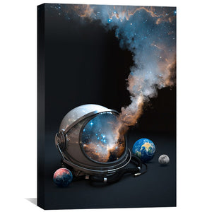 Galexy Helmet Canvas Art Clock Canvas