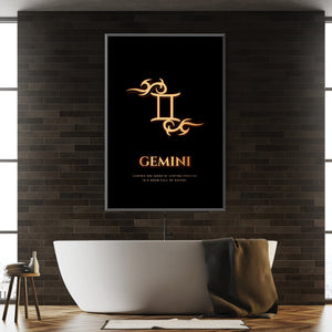 Gemini - Gold Clock Canvas
