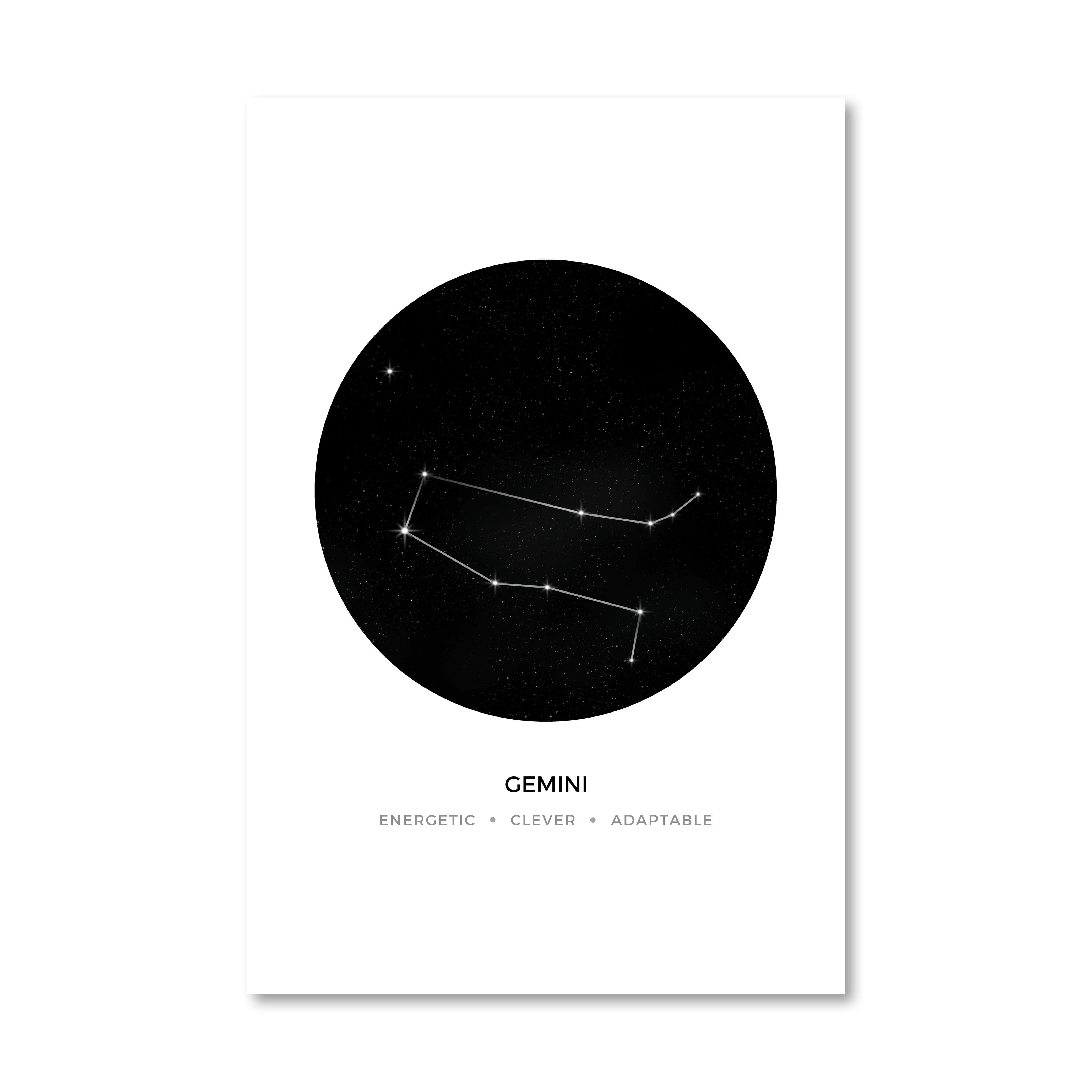 Gemini Traits Canvas Art 40 x 50cm / No Board - Canvas Print Only Clock Canvas