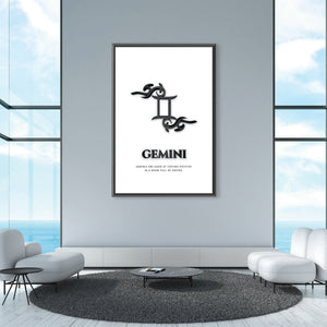 Gemini - White Clock Canvas