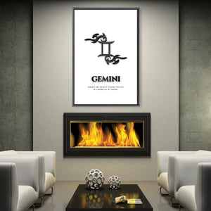 Gemini - White Clock Canvas