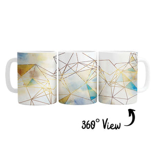 Geo Brush Mug Mug White Clock Canvas